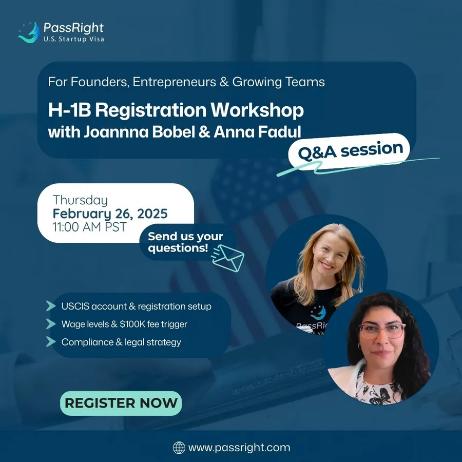 H-1B Registration Workshop: Designed for Founders, Entrepreneurs, and Growing Teams - event banner